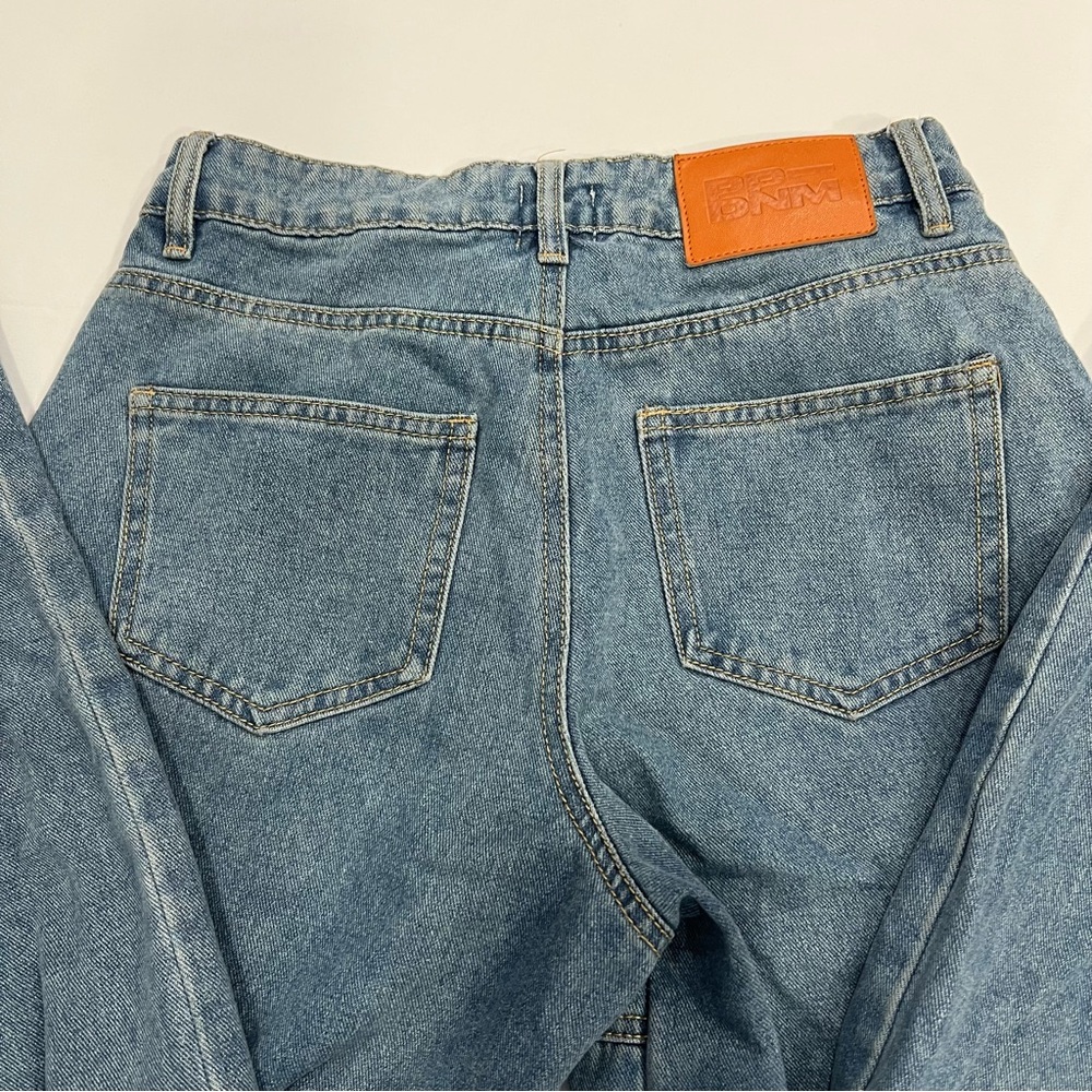 Princess Polly Wide Leg Cargo Jeans US 2 High Rise Light Wash Denim - Picture 5 of 10